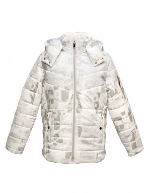 Printed Boys Jacket Printed Metallic White Jacket 